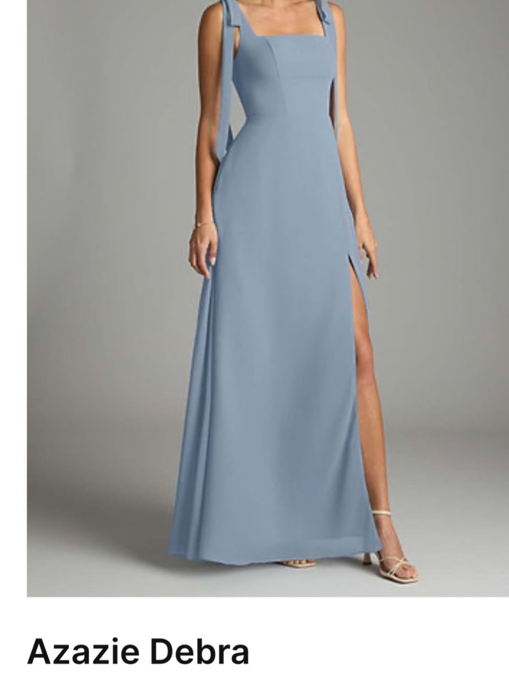 Azazie Debra Blue Maxi Dress with Side Slit